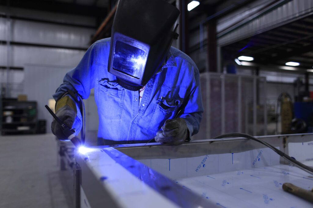 stainless welding in workshop